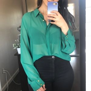 Green Sheer Blouse